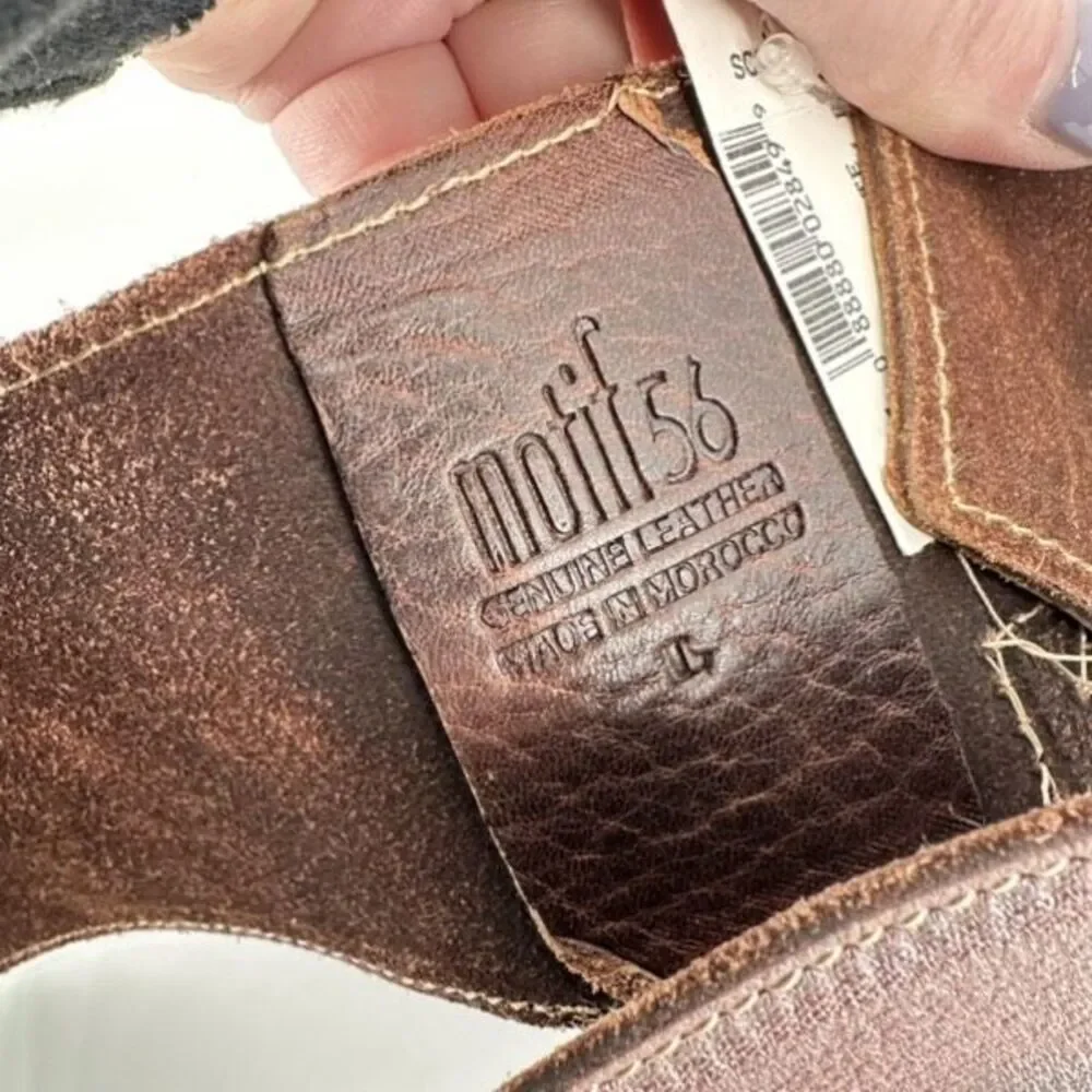 NWT Motif 56 Women's Wide Genuine Leather‎ Belt Chocolate Size Large